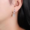Natürliche himmelblaue Topas-Ohrringe für Frauen, 925er Sterlingsilber, edler Schmuck für den täglichen Gebrauch für Mädchen, schönes Geschenk