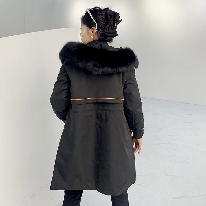 Kaiser Women's Fox Fur Collar Rabbit Fur Lined Parka