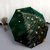 1 pièce Parapluie Pliant Automatique Sapin de Noël Doré, Cadeau Festif pour Fans, Voyageurs et Usage Quotidien.X002