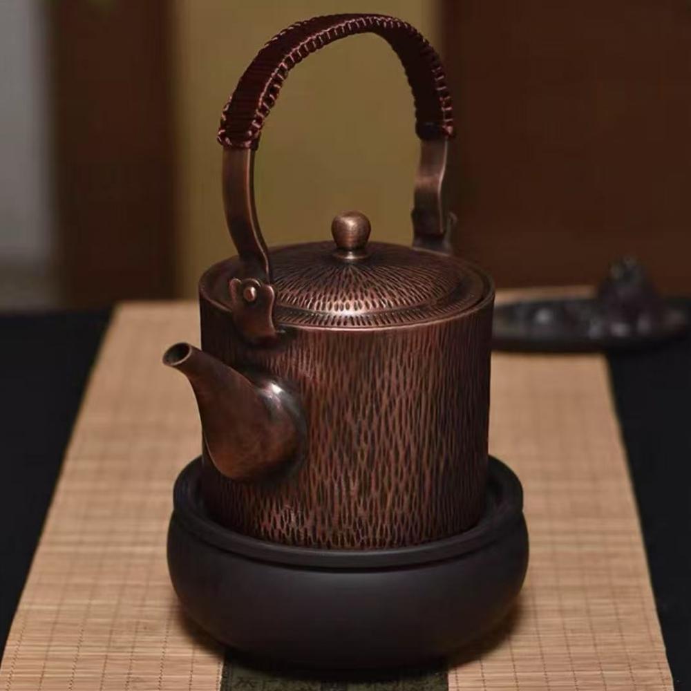 Handcrafted Boiling Kettle Copper Handheld Retro 1 L Water Kettle Thickened Handle Home Use Water Offering Kettle Butter Tea Pot