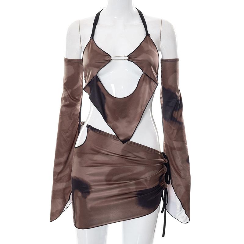 Set două piese Top tub Y2k și fuste mini Seturi asortate ținute sexy de club pentru femei 2022 Seturi de rochii de seară de club pentru ieșire