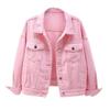 Spring Autumn Women's Denim Jacket Short Coat Pink Jean Jackets Casual Tops Loose Tops Lady Outerwear