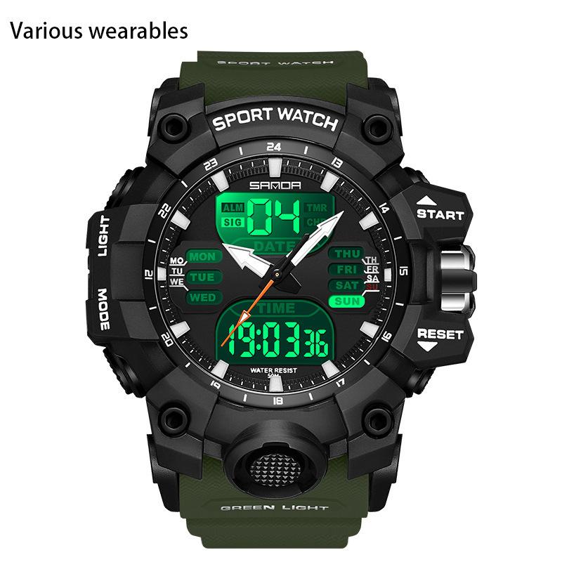 

Светящиеся электронные часы-будильник многофункциональные мужские часы модный корейский стиль водонепроницаемые прозрачные часы