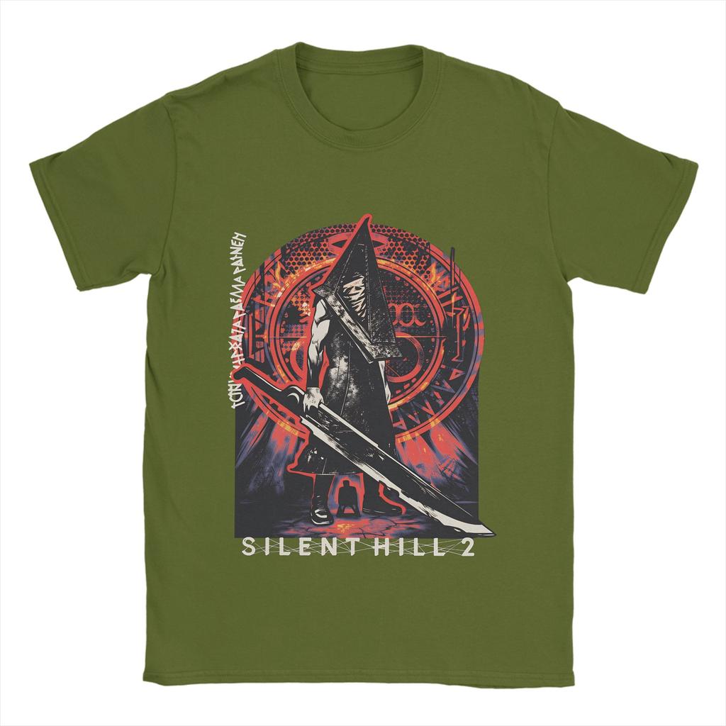 Men's SILENT HILL  Pyramid Head T-Shirts  100% Cotton Clothes Beach Street Style Short Sleeve T Shirt O Neck Tshirt Plus Size