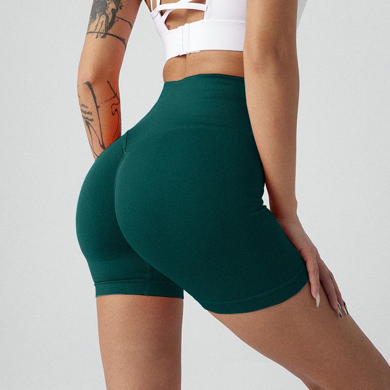 New Summer High-waisted Hip-lifting Fitness Pants for Women, Tummy-slimming Cycling Tights, Peach-shaped Hip Yoga Shorts