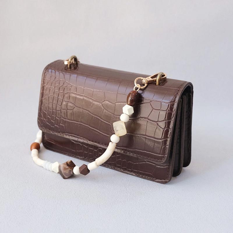 New Woman Bag Accessory Colorful Wood Resin Beads Handcrafted Wristband Acrylic Bag Chains Women Replacement Bag Handle Chain