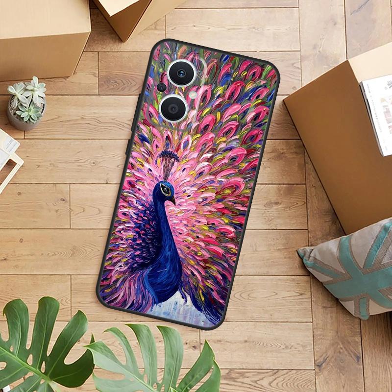 Animal Peacock Pattern Phone Case For OPPO Reno 14 13 11 12 F 10 Pro 8T 7 8 Lite OPPO Find X9 X8 X5 Pro Back Cover