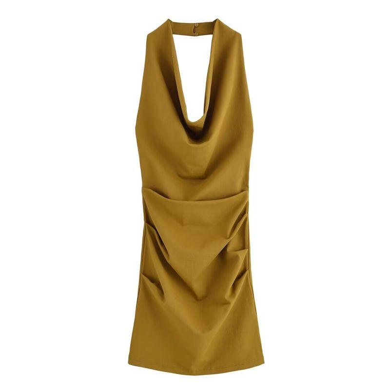 

Kaslead New Arrival Women s Clothing Fashion Style Fashion Ruched Halterneck Backless Dress 3641371 Image color L