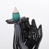 Buddha Hand Ceramic Backflow Incense Burner - Creative Rockery Design for Stick Incense and Office Decor.