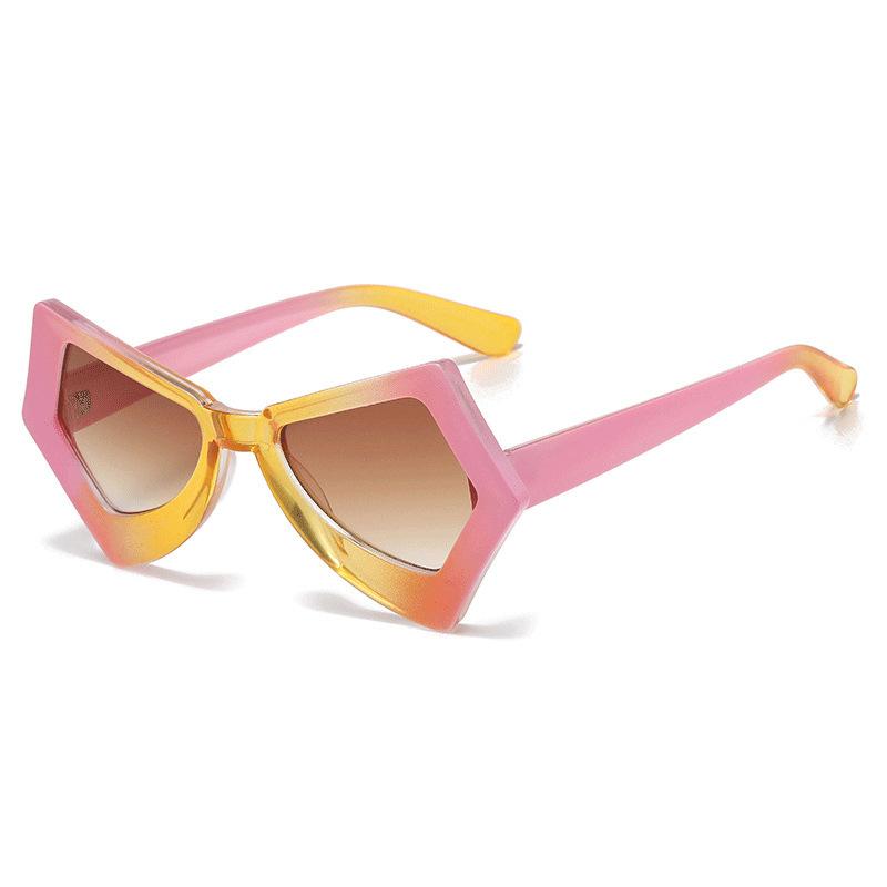 European and American personalized butterfly frame trendy street shooting trendy versatile sunglasses UV protection square face thin sunglasses