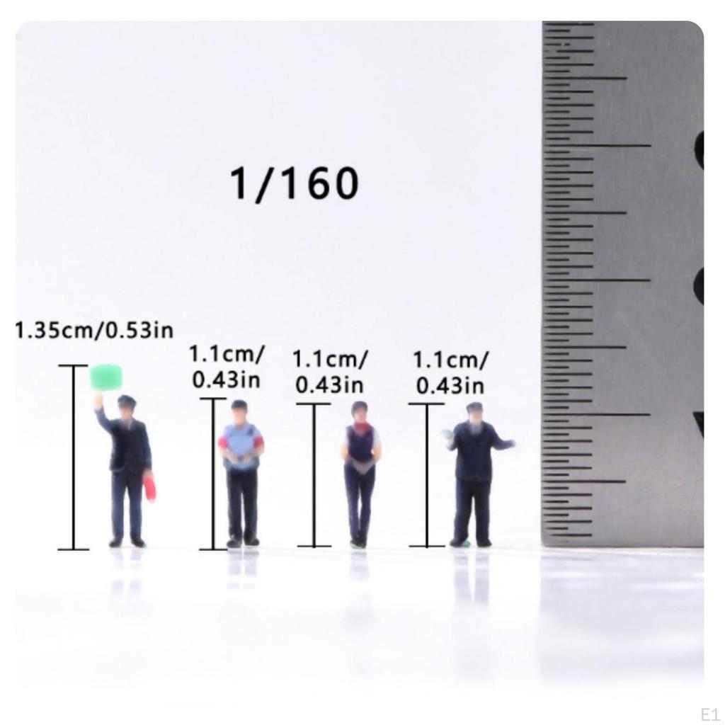 4 Pieces Railway Station Workers 1/160 Size Worker Figurines 3D Printed