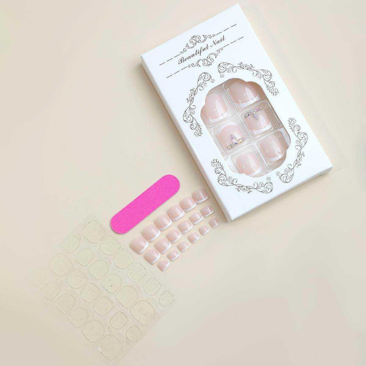 

Блестящие стразы Летние наклейки для дизайна ногтей на ногах - Носимые готовые дизайны ногтей