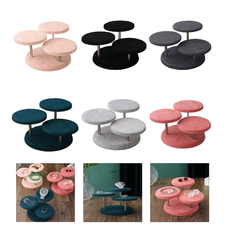 Elegant Jewelry Organizer Showcasing Accessories Fabric Material Rings Display Stand Great for Jewelers and Enthusiasts