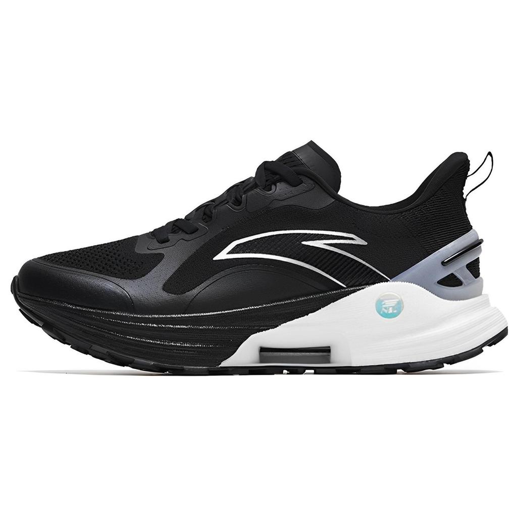 Anta 3.0 Nitrogen Technology Shock Absorption Non-Slip Wear-Resistant Low-Top Running Shoes Women Sneaker Black White Silver 122315580-5