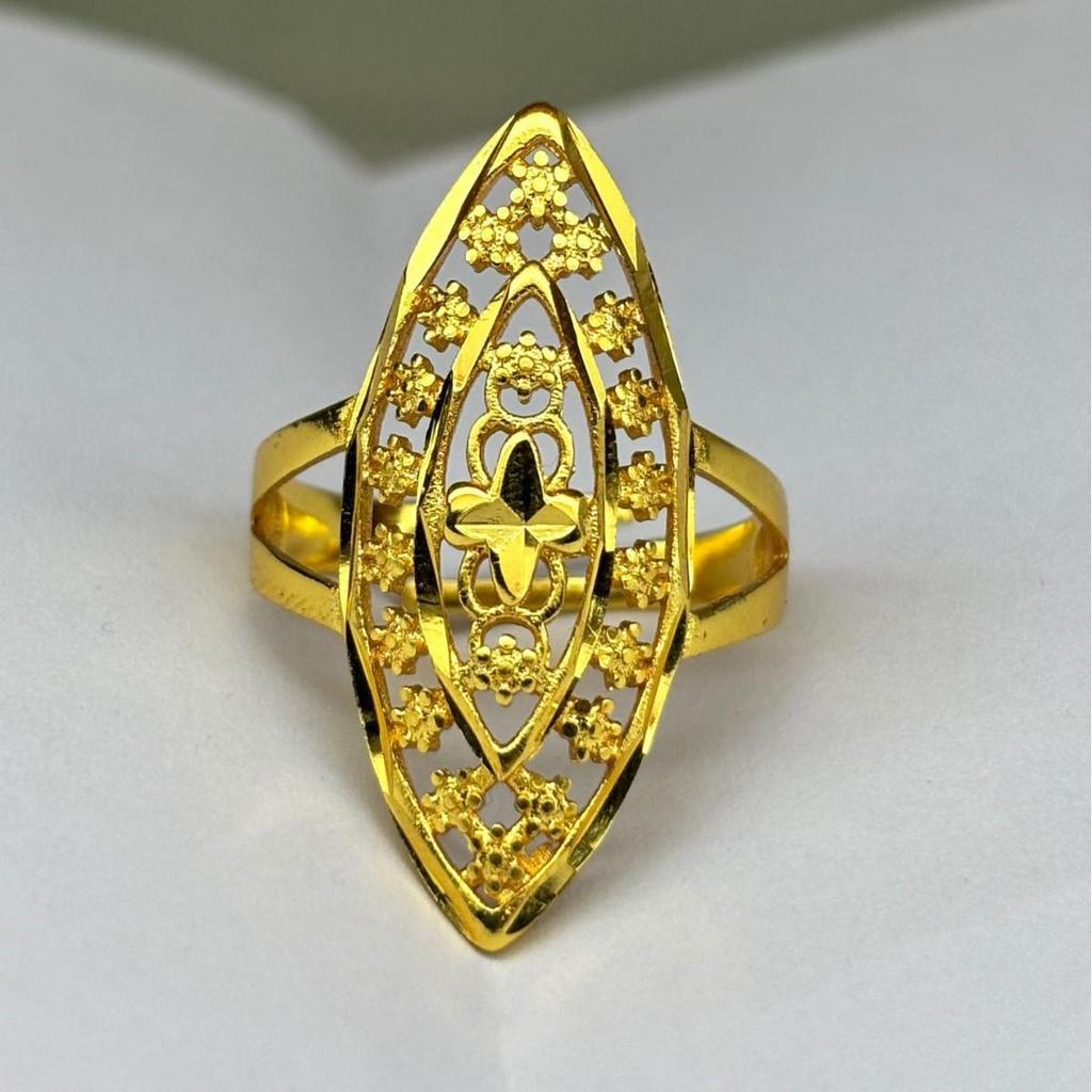 Classic Vietnamese Sand Gold Fire-Baked Wedding Ring - Versatile, Fashionable, Non-Tarnishing Jewelry