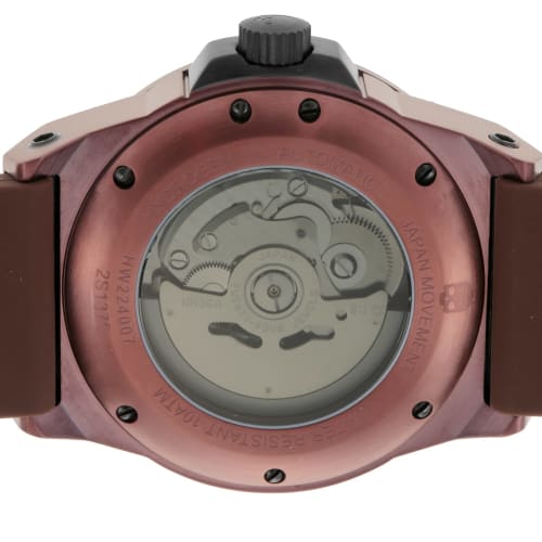 Hydrogen SKULL COLLECTION OTTO Men's 40mm Fashion Apparel Watch HW224007, Brown Dial, Stainless Steel, Rubber/Carbon, Automatic, 10 ATM Water Resistan