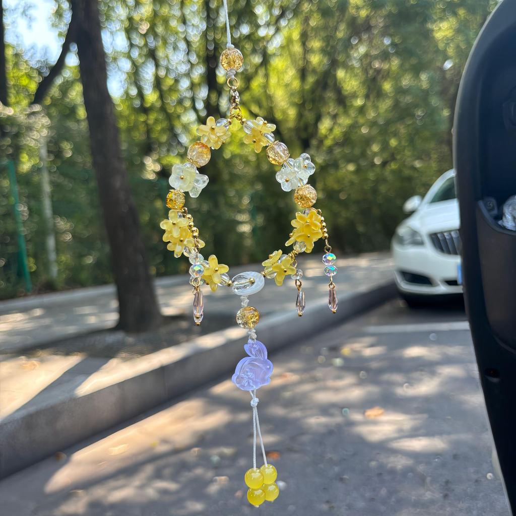 Osmanthus Quastenanhänger - Autoaccessoire im neuen chinesischen Stil aus der Hangzhou Scenic Collection