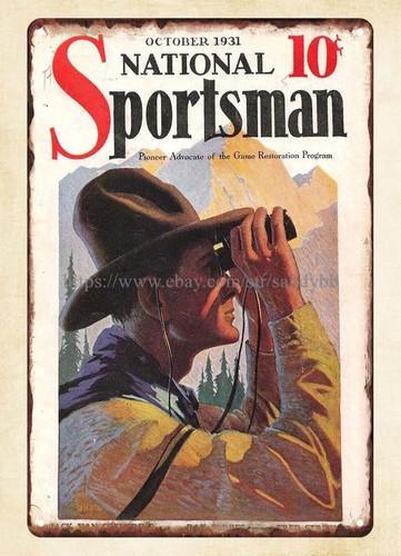 

vintage metal signs National Sportsman magazine cover hunter metal tin signAluminum 20x30cm（7.8x11.8inch）