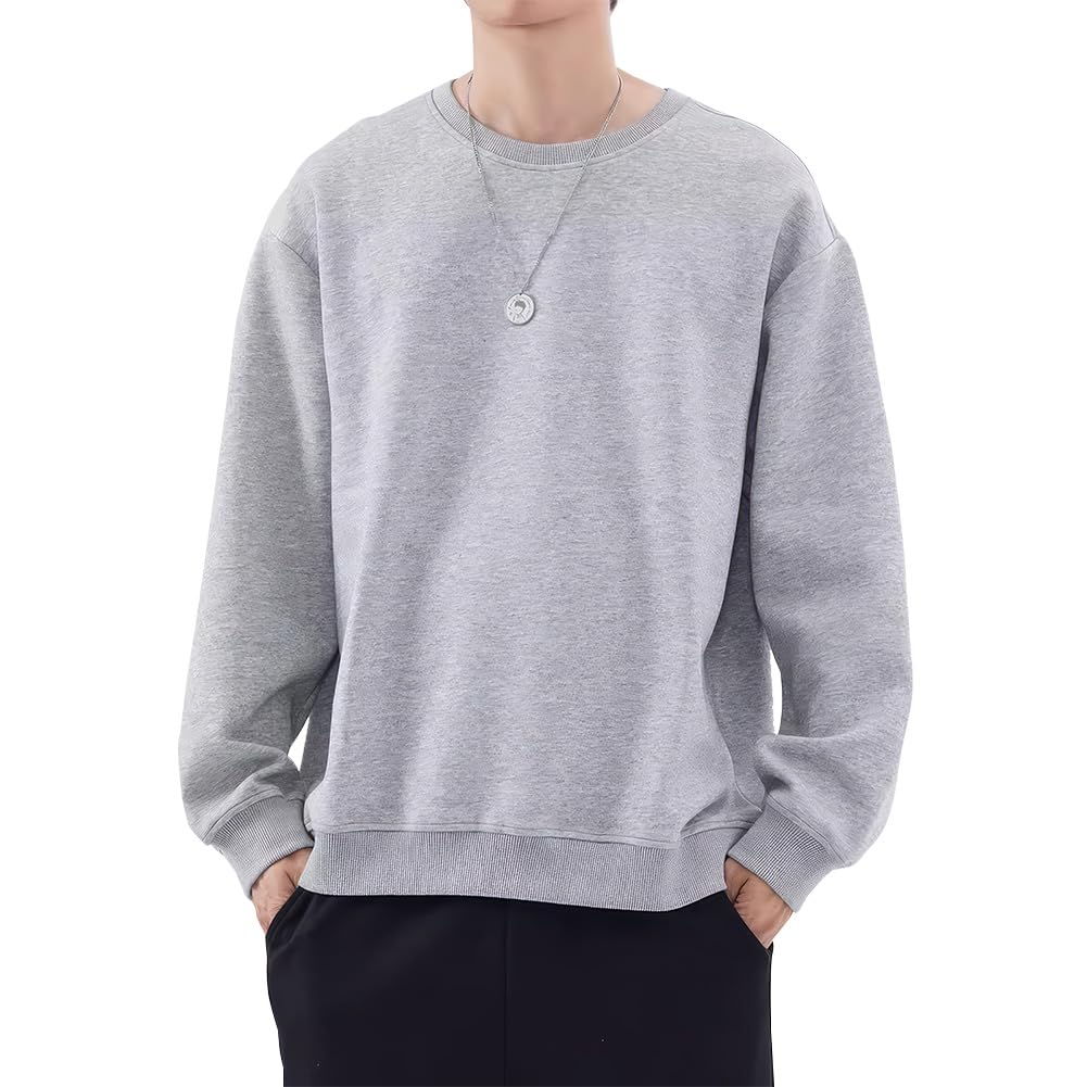 FUZHIHUA Long Sleeve Solid Plus Sizes Loose Pullover Casual Soft To the Wear Men's Hoodie, Available, Fit, Top, Fashion, Stylish, Touch, Spring/Autumn