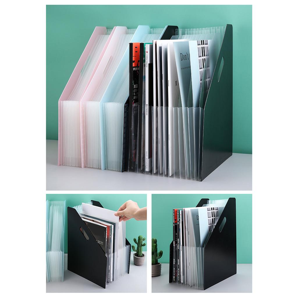 Expanding File Holder Vertical Desktop Document Folder Large Capacity File Organizer Accordion Document Storage Box