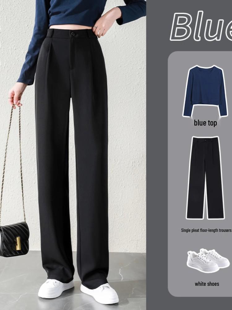 

Women s High-Waist Wide-Leg Black Suit Pants - Spring/Autumn 2024 Edition XS чёрный