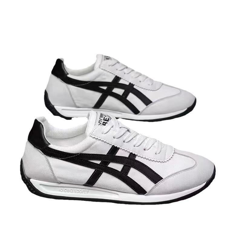 Men's sports shoes trendy fashion color matching Forrest Gump shoes mesh leather splicing light comfortable breathable men's shoes