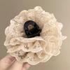 Flower Pattern Lace Hair Claw Clip for Women Strong Hold Chic Barrette Hairpin for Everyday and Casual Use