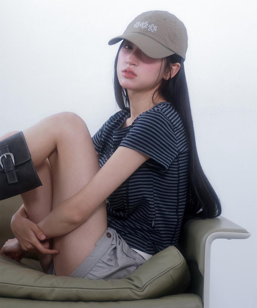 LMR Simple Motif Embroidered Light Ball Cap Khaki