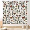 Mushroom Curta, Retro Wild Floral Botanical Mushroom Cottagecore Nature Plants Herbs Farmhouse Blackout Drapes For Kitchen