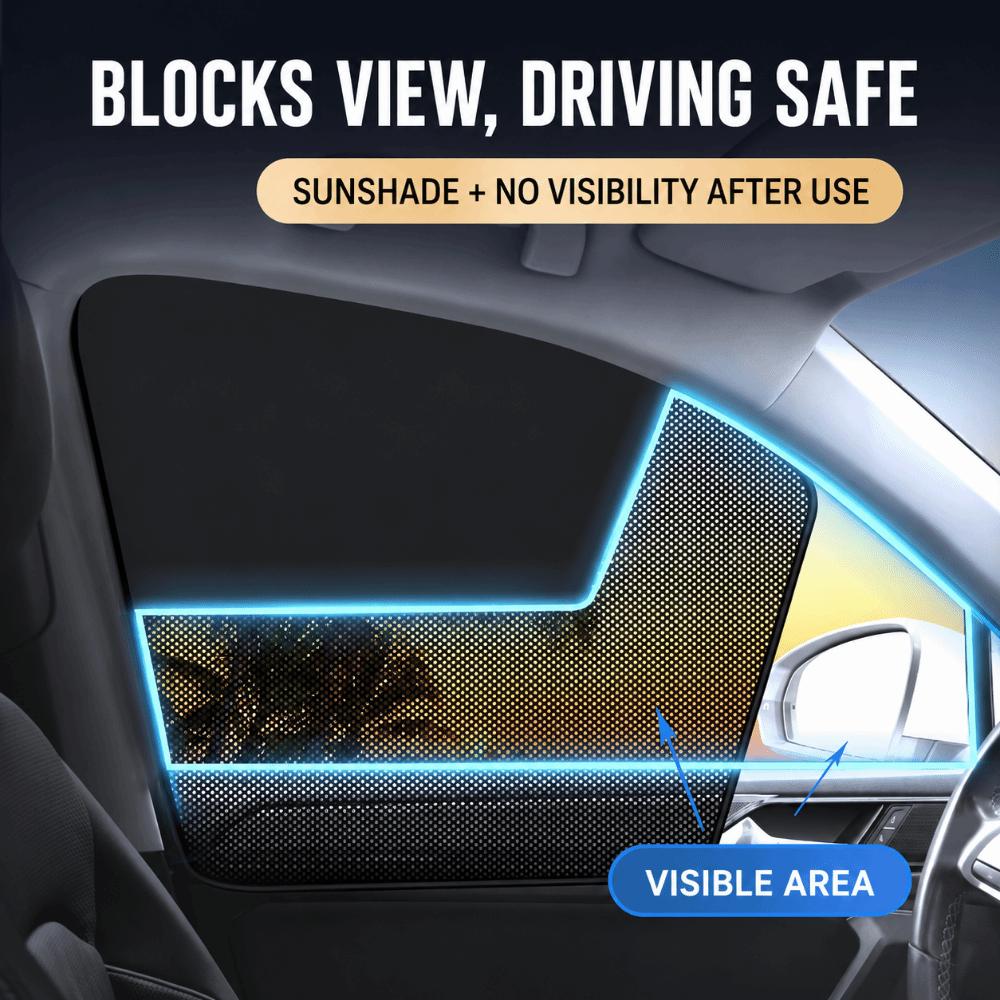 One Way See Through Car Window Curtain Magnetic Sunshade Curtain  Back Seat Privacy