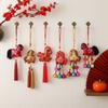 Chinese Red Spring Festival Bell Pendant Horse Wind Chimes Decoration  Festive Accessory