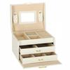 Beige Jewelry Box with Mirror for Girls Gift