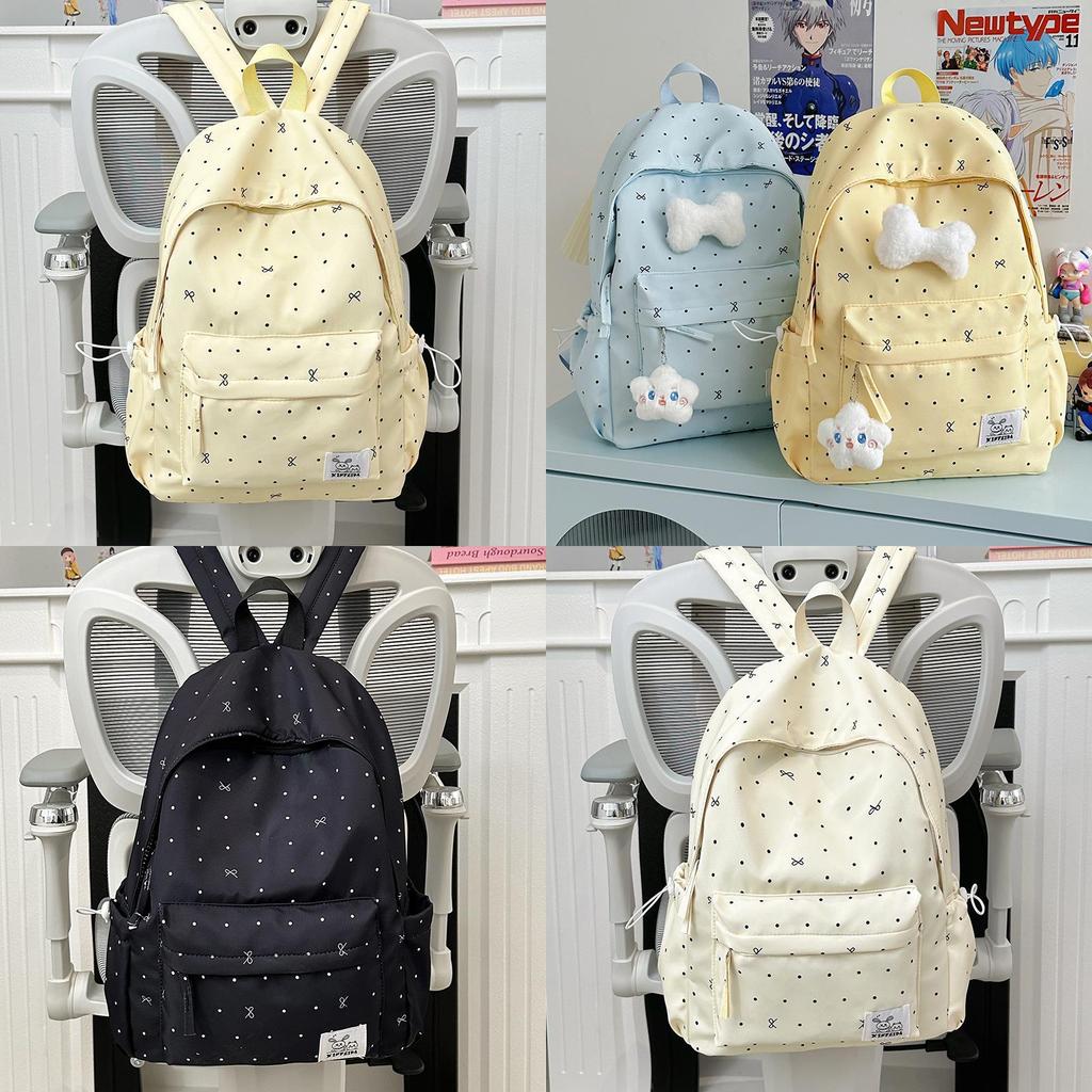 Allgemeiner Rucksack für Mittelschülerinnen aus atmungsaktivem, wasserdichtem Nylon mit dekorativer Schleife für den Schulgebrauch