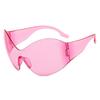 Oversized Rimless Sunglasses for Women One Piece Fashion Brand Cyberpunk Mask Butterfly Sun Glasses Lady Retro 2000's Big Goggle
