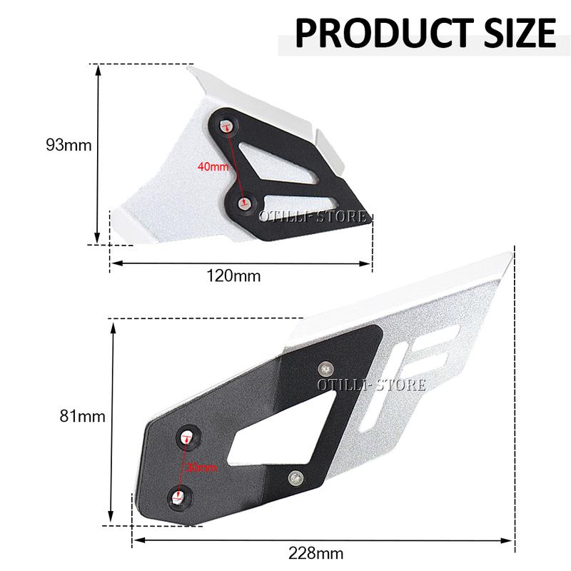 New Black Titanium Left Right Heel Guard Foot Peg Bracket Rear Set Fits For BMW F650GS F700GS F 650 700 GS F800GS F 800 GS ADV