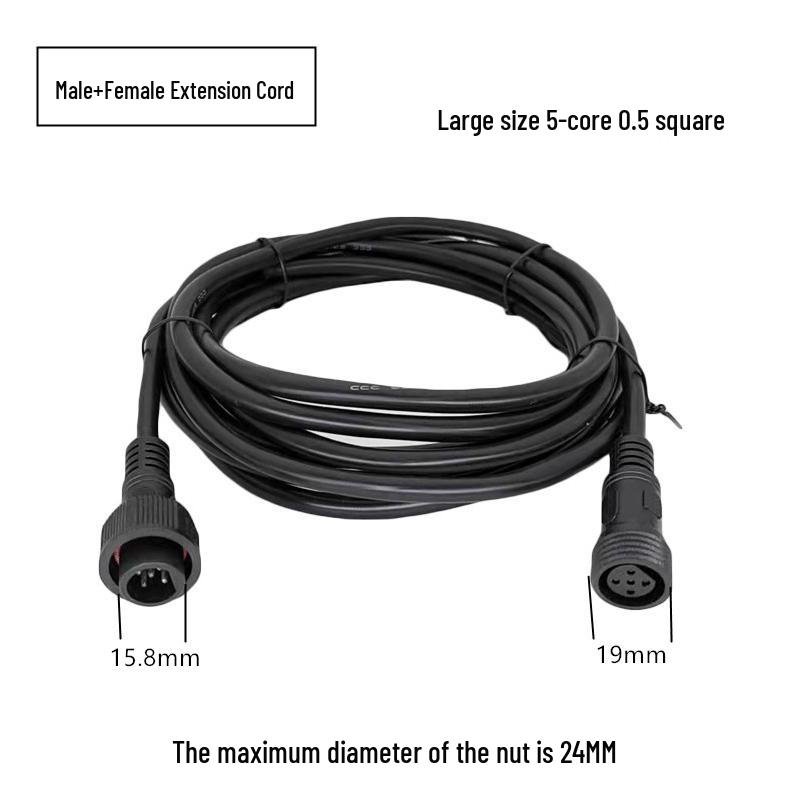 Waterproof Aviation Plug Male-Female Extension Connector for LED Lighting Fixtures