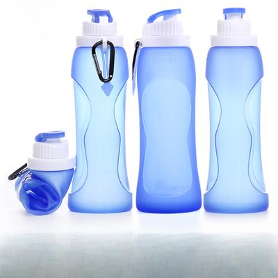 Zusammenklappbarer tragbarer Reisebecher, lebensmittelechte 500-ml-Silikon-Wasserflasche, hitzebeständiger Wasserbecher, Outdoor-Sport-Fahrradkessel