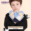 Kids' Winter Windproof Plush Cartoon Gloves with Lanyard