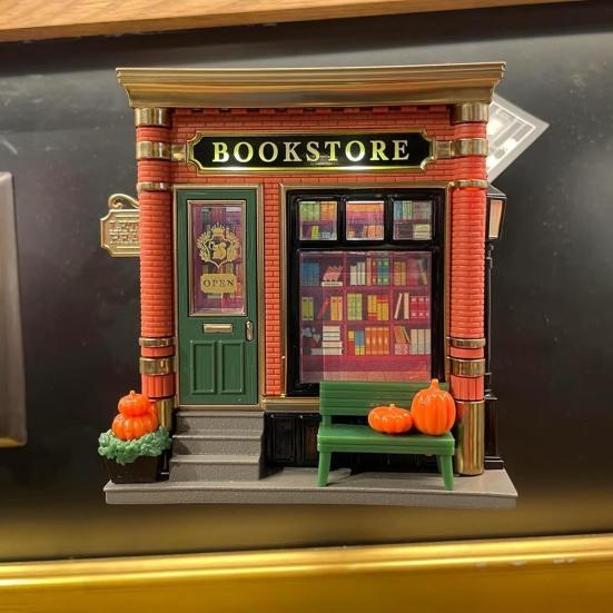 Bookstore Night Light Wall Projector Miniature Book Store LED Lamp Home Office Living Room Bedroom Wall Decoration Book Lovers Gift