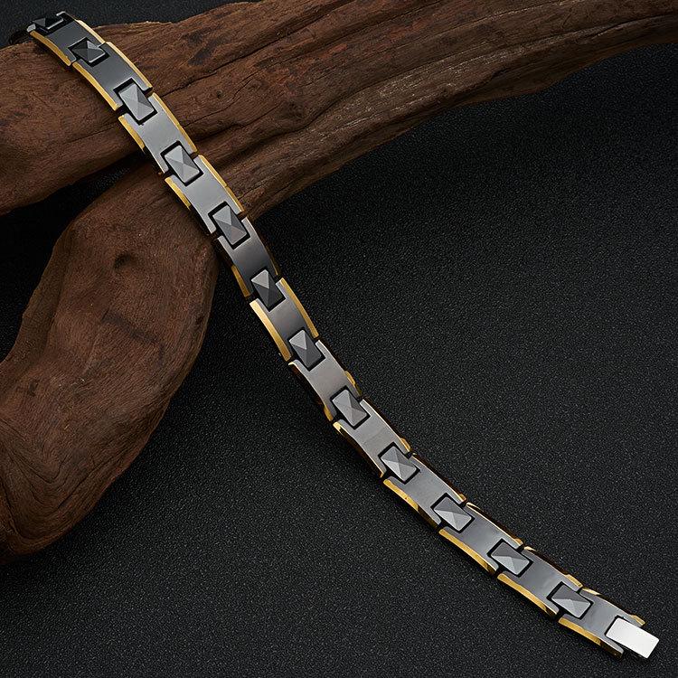 New Men's Precision Ceramic Gold-Plated Tower Magnetic Bracelet