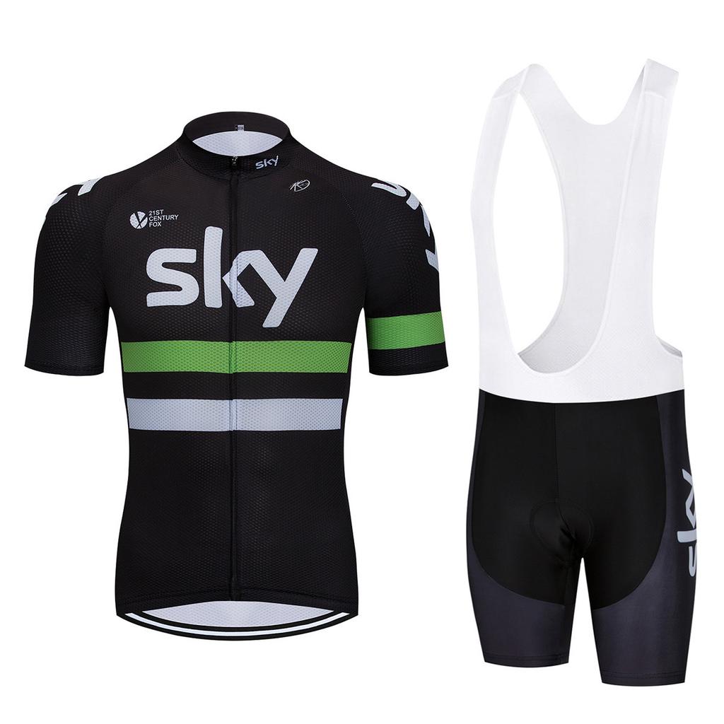 Bicycle Clothing Sky Team Mountain Bike Bicycle Team Edition Cycling Suit Set Strap Short Sleeve Set 2026 Summer Breathable Cycling Suit Set