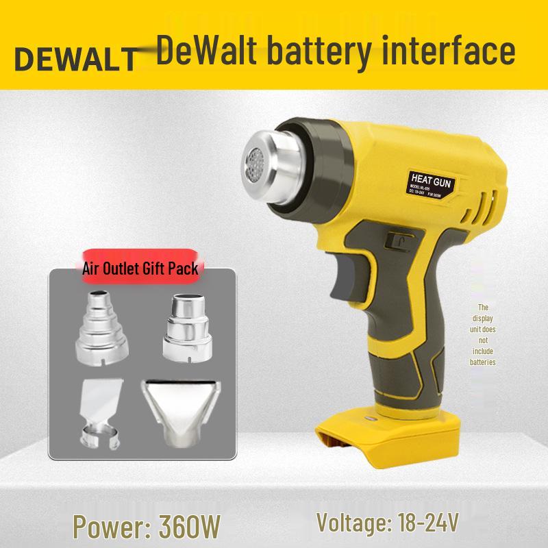 Cordless Lithium Battery Hot Air Gun for Heat Shrink Film, Car Stickers, Grout Sealing - Compatible with Makita, Milwaukee, DeWalt.