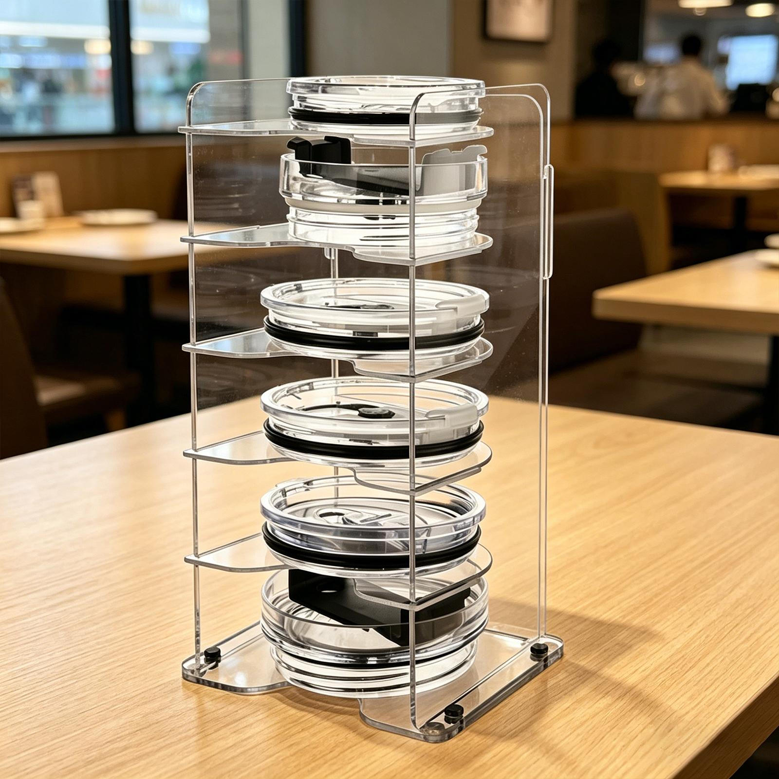 

Tumbler Lid Organizer Multi Tier Countertop Display Stand Water Bottle Holder for Small Items
