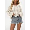 TIFICY Maglioni a girocollo a maniche lunghe con stampa tinta unita, casual, autunno inverno, da donna