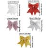 4pcs Christmas Sequin Bows, Xmas Wreaths Mini Bows Christmas Tree Bows Christmas Decorative Bows Ornaments New Year Festive