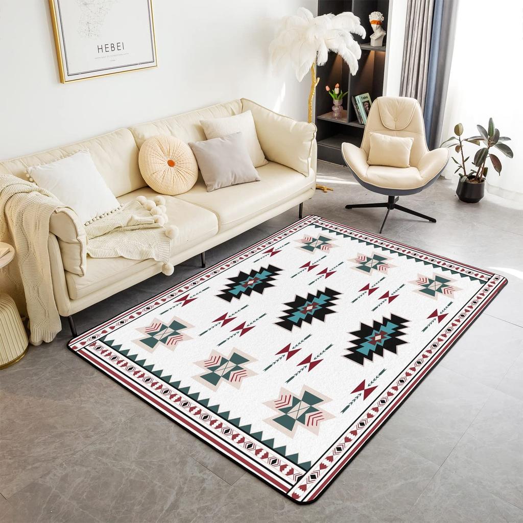 Western Aztec Living Room Rug Exotic Nordic Style Bohemian Floor Mat Ethnic Tribal Arrow Doormat Country Retro Geometric Carpet