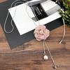 Fashion Temperament Simple Necklace Female Flower Crystal Diamond Decoration Long Sweater Chain Versatile Clothing Accessories