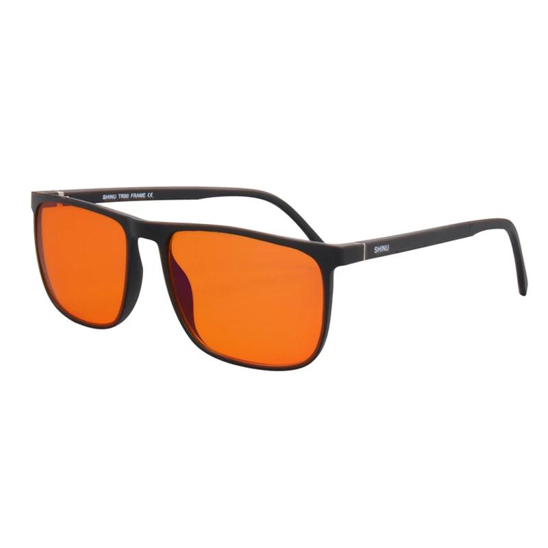 SHINU Blue Light Blocking Glasses with Red Lenses Protect Your Eyes From Digital Strain Good Sleep Glasses Men Red Eye Lens