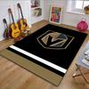 Knight Emblem on Black Patterned carpet, non slip mat suitable for living room and bedroom sofas