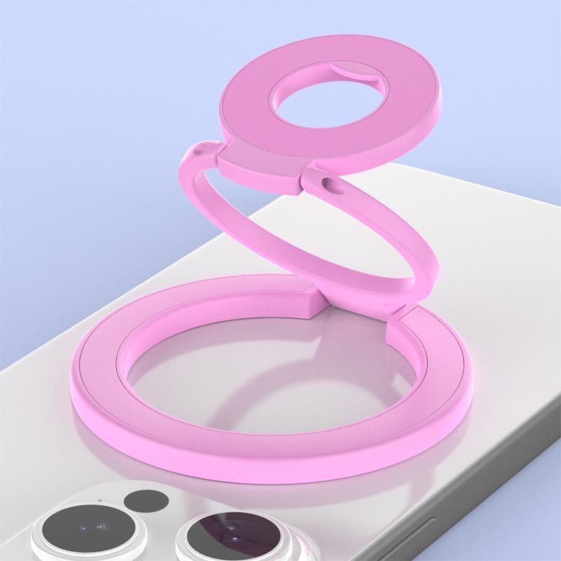 Magnetic Magsafe Phone Holder: Double Ring Stand with Strong Grip for Desktop & Finger Use